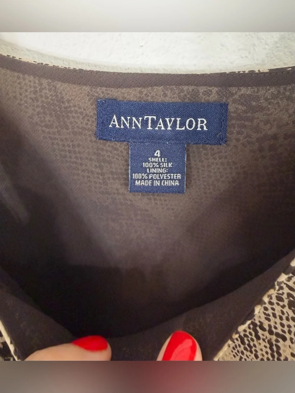 Vintage Ann Taylor Silk Two Piece Skirt Set Brown Snakeskin Cami Midi Size 2/4 - Picture 6 of 16